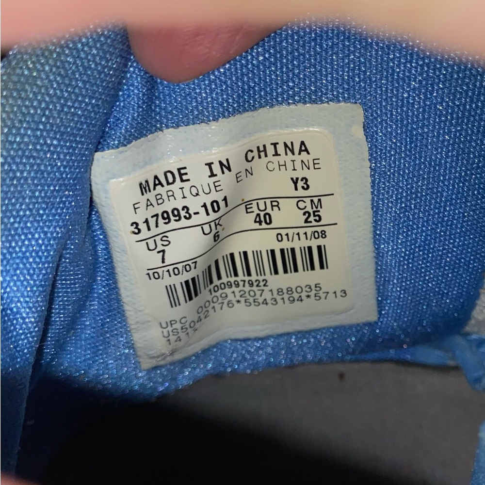 Nike Zoom BB line White and Light Blue High-Top Basketball Sneakers - Picture 3 of 6